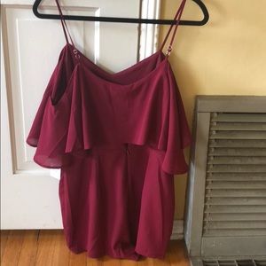 Maroon flowy romper